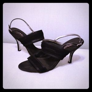 Nina black sheer heels